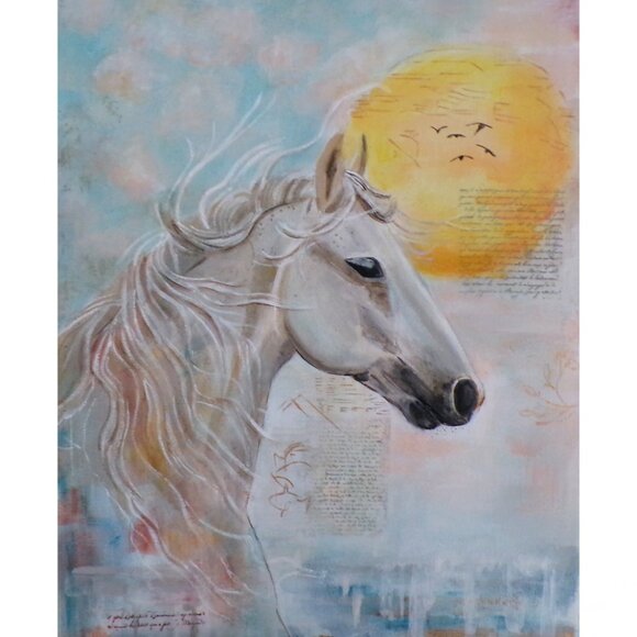 Original Painting Equestrian Horse Wall Art Decor - Picture 1 of 2